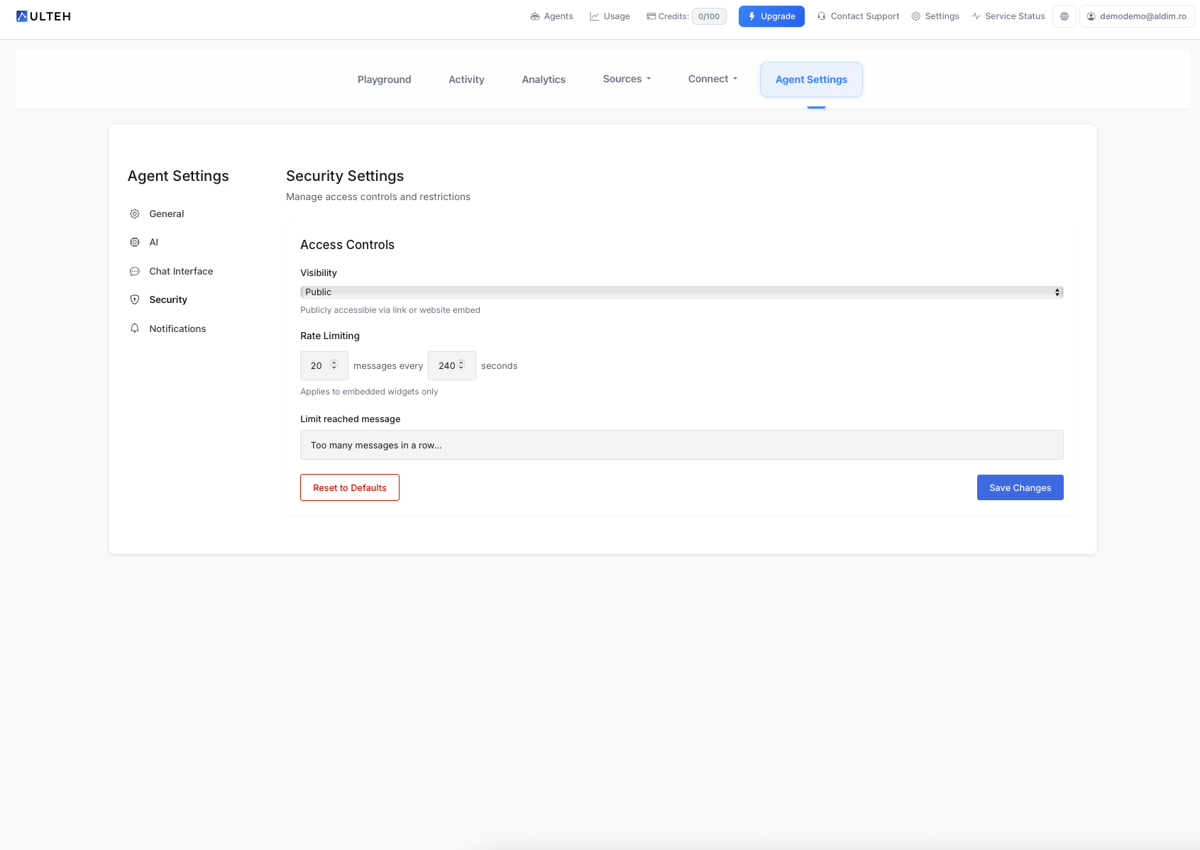 Beveiligingsinstellingen